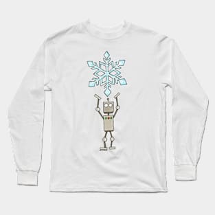 CuteBots Holding a Snowflake Long Sleeve T-Shirt